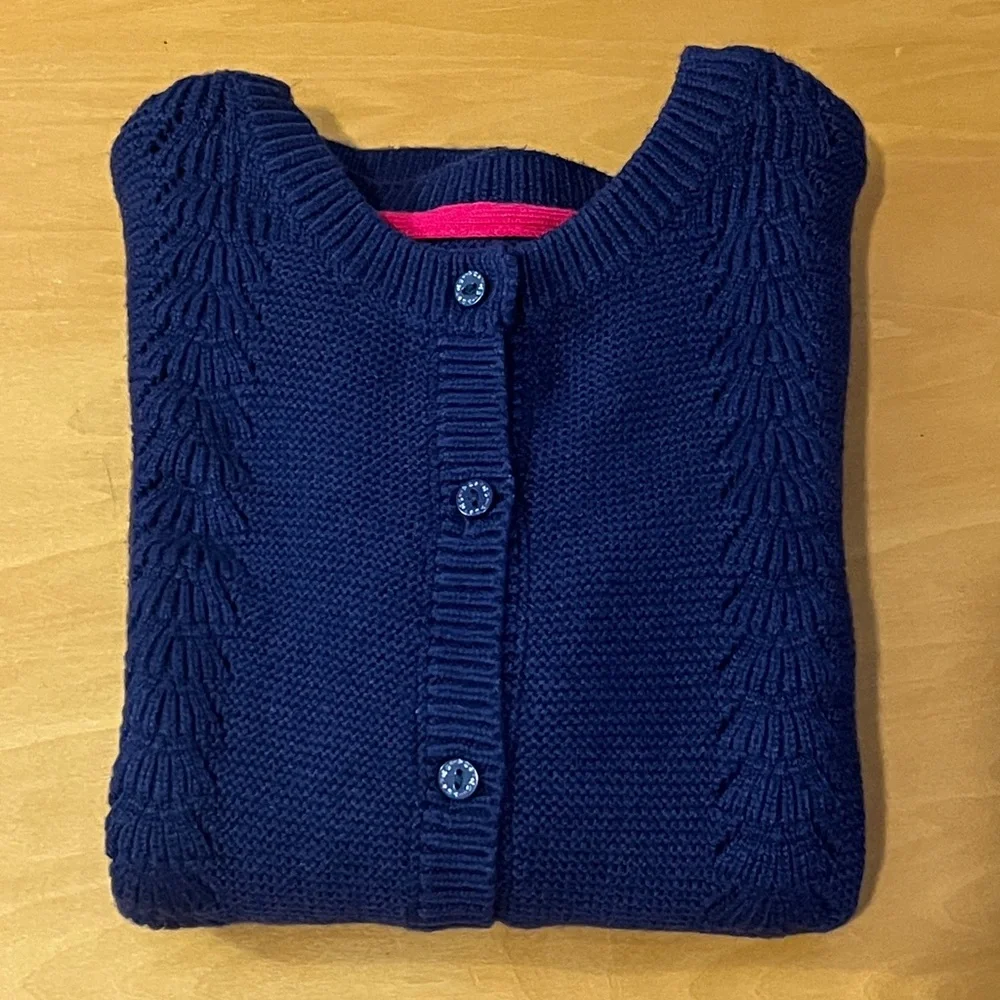 Sergent Major Navy Blue Sweater Cardigan Knit Design Sweater, Size 9, (134cm)